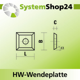 KLEIN HW-Wendeplatte Standard HC05 L10,5mm B10,5mm D1,5mm...
