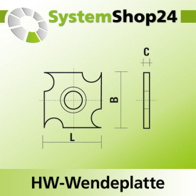KLEIN HW-Wendeplatte Standard HC20 L18mm B18mm D2,45mm Z4