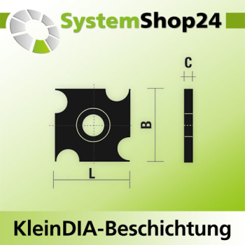 KLEIN HW-Wendeplatte Standard mit KleinDIA-Beschichtung MG18 L22mm B19mm D2mm 30° Z3