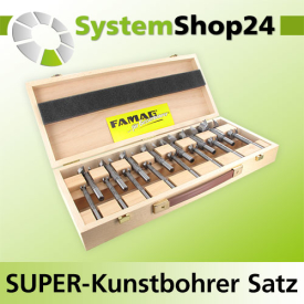 FAMAG SUPER-Kunstbohrer 10-teiliger Satz im Holzkasten...