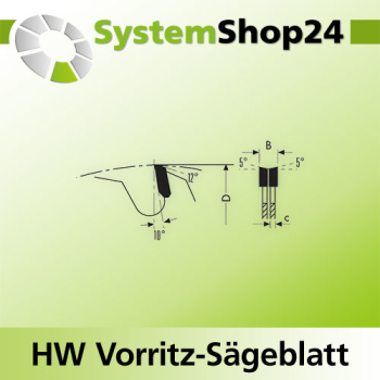 KLEIN Variables HW Vorritz-Sägeblatt, zweiteilig D80mm d20mm B/c 2,8-3,6/2,2mm Z10+10