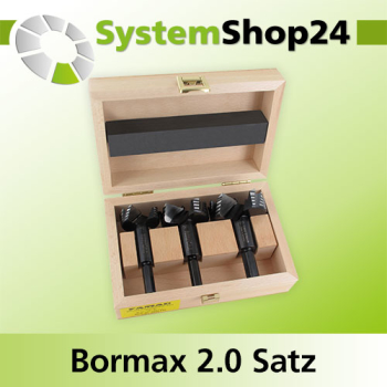 FAMAG Bormax 2.0 WS, der rasante Forstnerbohrer 3-teiliger Satz im Holzkasten 40, 50, 60mm