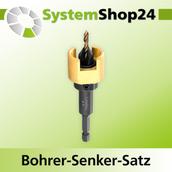 FAMAG Bohrer-Senker-Satz 5mm mit Tiefenanschlag, Senkdurchmesser 12mm