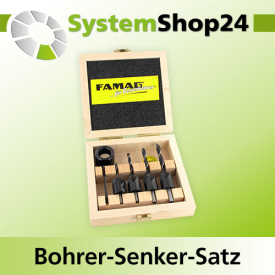 FAMAG Bohrer-Senker-Satz mit WS Bohrern 5-teilig im...