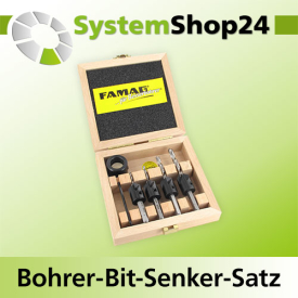 FAMAG Bohrer-Bit-Senker-Satz mit HSS-Bohrern 5-teilig im...