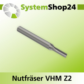 Systemshop24 VHM Nutfräser Z2 S6mm D2mm AL6mm GL50mm