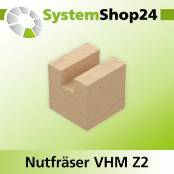Systemshop24 VHM Nutfräser Z2 S6,35mm / 1/4" D3,17mm / 1/8" AL12,7mm / 1/2" GL50,8mm / 2"