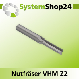 Systemshop24 VHM Nutfräser Z2 S7,95mm / 5/6" D6,35mm / 1/4" AL25,4mm / 1" GL76,2mm / 2 1/2"