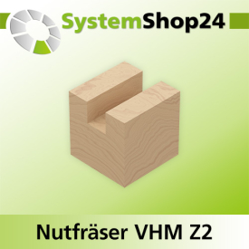 Systemshop24 VHM Nutfräser Z2 S7,95mm / 5/6" D6,35mm / 1/4" AL25,4mm / 1" GL76,2mm / 2 1/2"