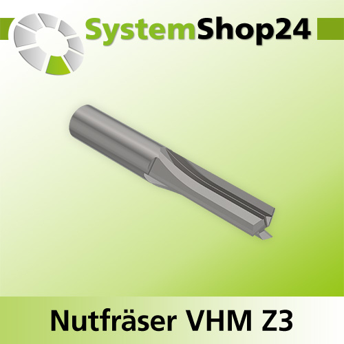 Systemshop24 VHM Nutfräser Z3 S12,7mm / 1/2" D12,7mm / 1/2" AL25,4mm / 1" GL76,2mm / 3"