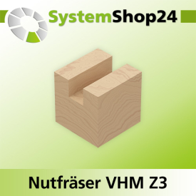 Systemshop24 VHM Nutfräser Z3 S12,7mm / 1/2" D12,7mm / 1/2" AL25,4mm / 1" GL76,2mm / 3"