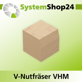Systemshop24 VHM V-Nutfräser Z1 S4mm D1 0,1mm D2 4mm AL18mm GL45mm 30°