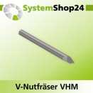 Systemshop24 VHM V-Nutfräser Z1 S4mm D1 0,1mm D2 4mm...