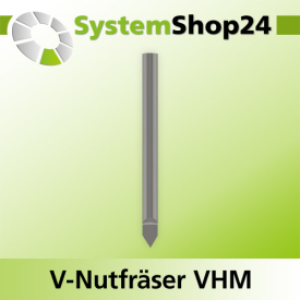 Systemshop24 VHM V-Nutfräser Z1 S8mm D1 0,2mm D2 8mm...