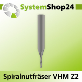 Systemshop24 VHM Spiralnutfräser Z2 S7,95mm /...