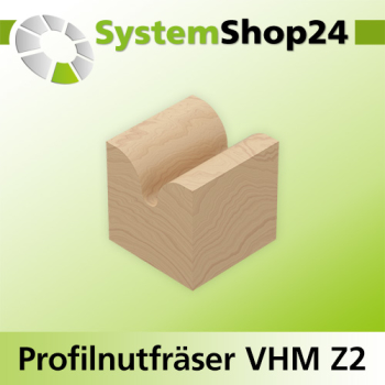 Systemshop24 VHM Profilnutfräser Z2 S8mm D1 1,2mm D2 8mm GL60mm R1 0,6mm R2 2mm