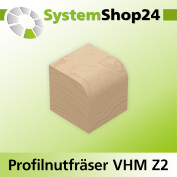 Systemshop24 VHM Profilnutfräser Z2 S8mm D1 1,2mm D2 8mm GL60mm R1 0,6mm R2 2mm