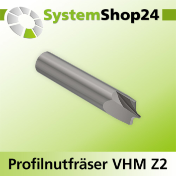 Systemshop24 VHM Profilnutfräser Z2 S10mm D1 1,5mm D2 10mm GL60mm R1 0,6mm R2 3mm