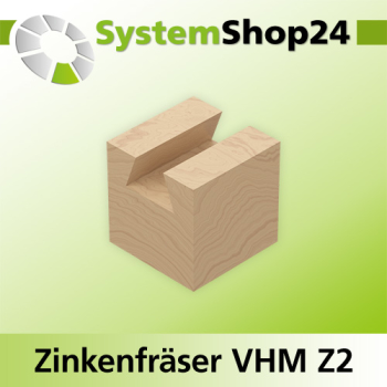 Systemshop24 VHM Zinkenfräser Z2 S8mm D7,8mm AL6,8mm GL60mm 18°