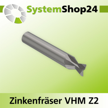 Systemshop24 VHM Zinkenfräser Z2 S10mm D10mm AL10mm GL60mm 7°