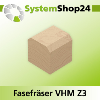 Systemshop24 VHM Fasefräser Z3 S16mm D16mm AL1 3mm AL2 16mm GL70mm 90°