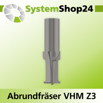 Systemshop24 VHM Abrundfräser Z3 S12mm D16mm AL12mm GL70mm R1 2mm R2 2mm