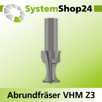 Systemshop24 VHM Abrundfräser Z3 S12mm D16mm AL16mm GL70mm R16mm