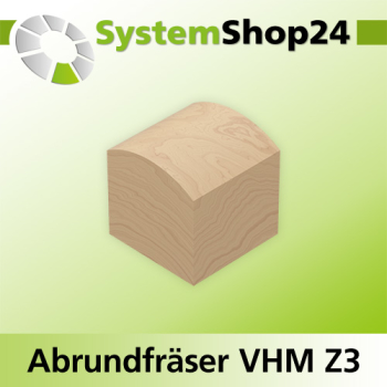Systemshop24 VHM Abrundfräser Z3 S16mm D18mm AL24mm GL70mm R20mm