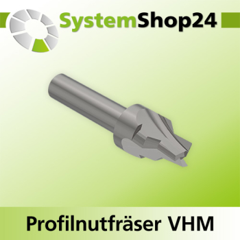 Systemshop24 VHM Profilnutfräser Z2 S8mm D1 5mm D2 8mm AL20mm GL70mm 45°