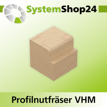 Systemshop24 VHM Profilnutfräser Z2 S12mm D1 6mm D2 12mm AL25mm GL80mm 45°