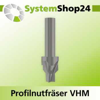 Systemshop24 VHM Profilnutfräser Z3 S16mm D1 10mm D2 16mm AL8mm GL65mm 45°
