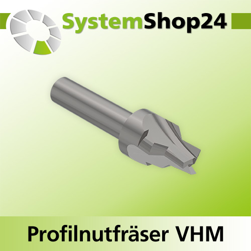 Systemshop24 VHM Profilnutfräser Z3 S16mm D1 10mm D2 16mm AL12mm GL70mm 45°