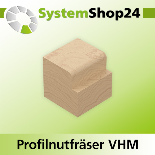 Systemshop24 VHM Profilnutfräser Z3 S16mm D1 10mm D2 16mm AL12mm GL70mm 45°