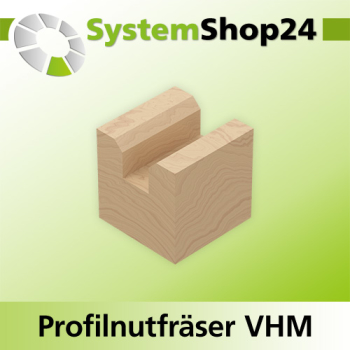Systemshop24 VHM Profilnutfräser Z3 S16mm D1 10mm D2 16mm AL12mm GL70mm 45°