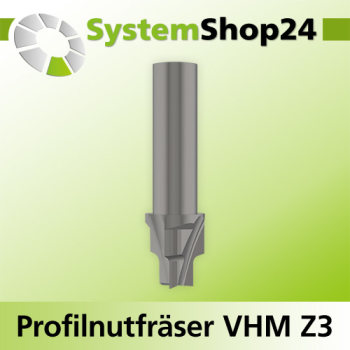 Systemshop24 VHM Profilnutfräser Z3 S12mm D1 8mm D2 16mm AL16mm GL70mm R4mm