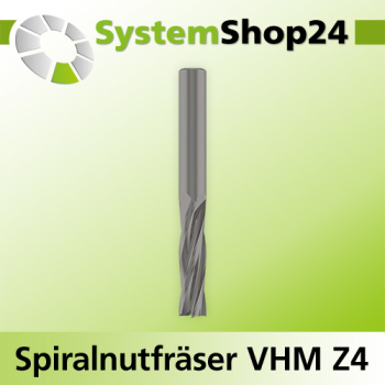 Systemshop24 VHM Spiralnutfräser Z4 S10mm D10mm AL42mm GL90mm
