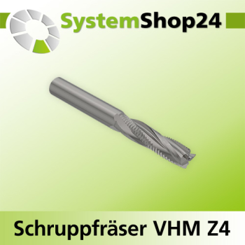 Systemshop24 VHM Schruppfräser Z4 S10mm D10mm AL42mm GL90mm