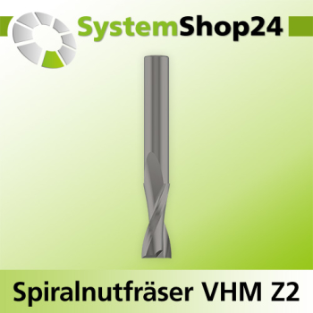Systemshop24 VHM Spiralnutfräser Z2 S10mm D10mm AL30mm GL80mm