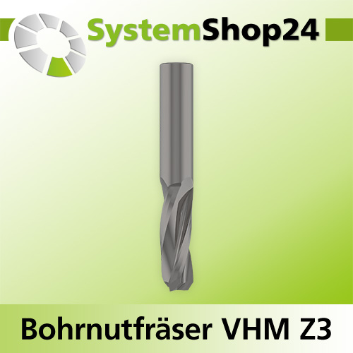 Systemshop24 VHM Bohrnutfräser Z3 S18mm D18mm AL65mm GL120mm