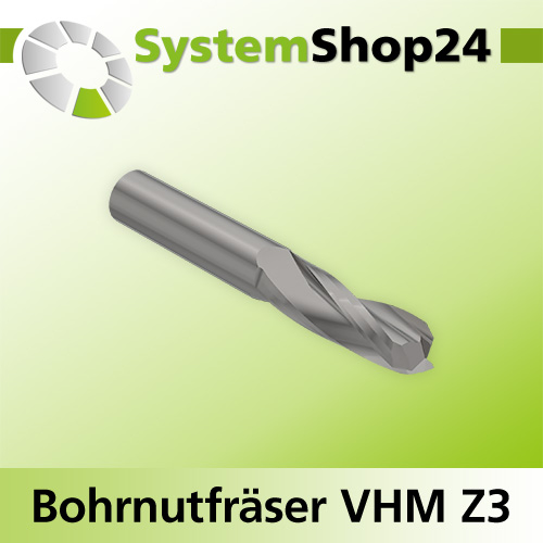 Systemshop24 VHM Bohrnutfräser Z3 S18mm D18mm AL65mm GL120mm