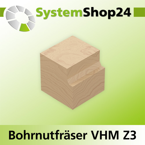 Systemshop24 VHM Bohrnutfräser Z3 S18mm D18mm AL65mm GL120mm