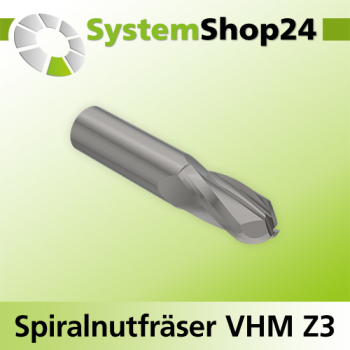 Systemshop24 VHM Spiralnutfräser Z3 S10mm D10mm AL32mm GL80mm