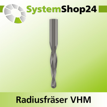 Systemshop24 VHM Konischer Radiusfräser Z2 S6mm D6mm AL16mm GL80mm R2mm