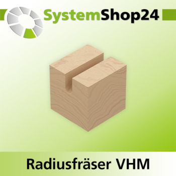 Systemshop24 VHM Konischer Radiusfräser Z2 S8mm D8mm AL22mm GL80mm R3mm