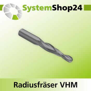 Systemshop24 VHM Konischer Radiusfräser Z2 S8mm D8mm AL42mm GL100mm R3mm
