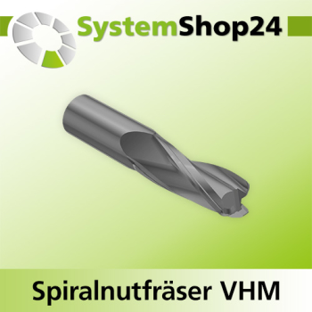 Systemshop24 VHM Spiralnutfräser Z2 S10mm D10mm AL16mm GL80mm R2mm