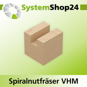 Systemshop24 VHM Spiralnutfräser Z3 S16mm D16mm AL52mm GL100mm R3mm
