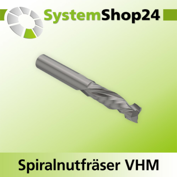 Systemshop24 VHM Spiralnutfräser Z2+2 S6mm D6mm AL25mm GL65mm RL-RD / LD / positiv / negativ / Up Cut / Down Cut