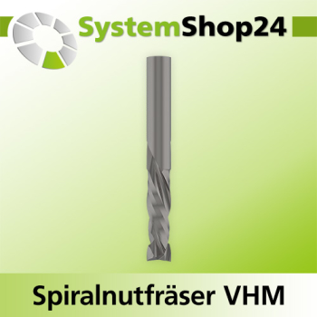 Systemshop24 VHM Spiralnutfräser Z2+2 S8mm D8mm AL25mm GL65mm RL-RD / LD / positiv / negativ / Up Cut / Down Cut