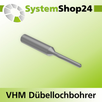 Systemshop24 VHM Dübellochbohrer Z1 S10mm D5mm AL40mm GL70mm
